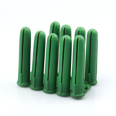 녹색 플라스틱 톡글 벽 앵커 플러그 HDPE 10MM X 50MM 크기