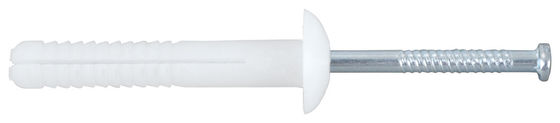 흰색 손톱 나일론 벽 앵커 둥근 머리 낮은 프로필 마무리 5MM X 25MM